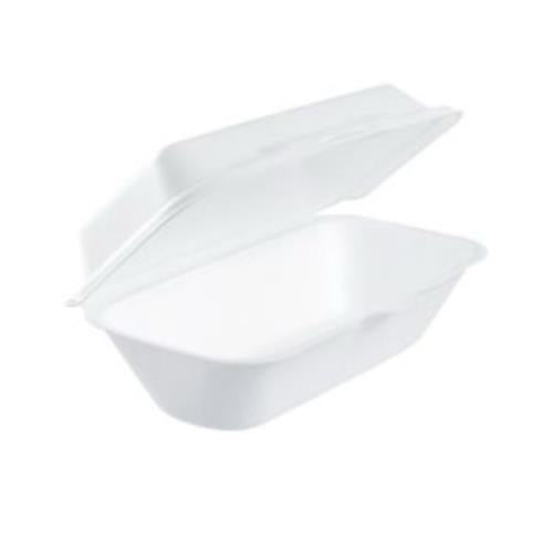 LARGE FOAM HAOGIE H/L 1 COMP. CONTAINER, WHITE, 9" x 5", 200/CS