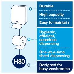 TORK ROLL TOWEL DISPENSER MECHANICAL, BLACK, H80