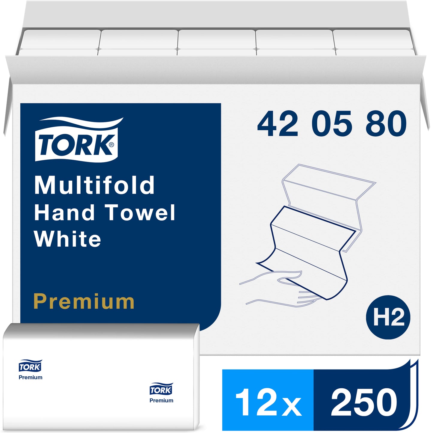 TORK MULTIFOLD HAND TOWEL WHITE H2