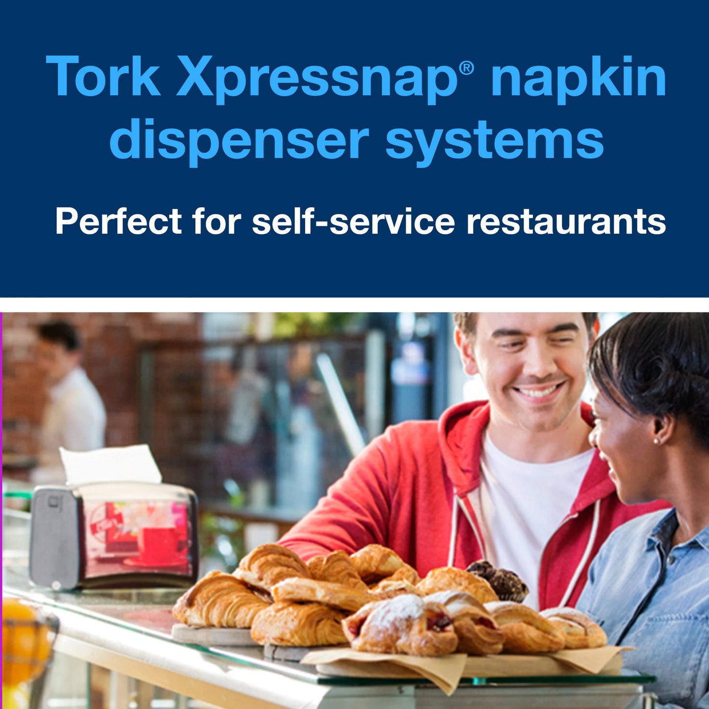 Tork® Xpressnap® Dispenser Napkin Quarter Fold, White, 13" x 8.5"