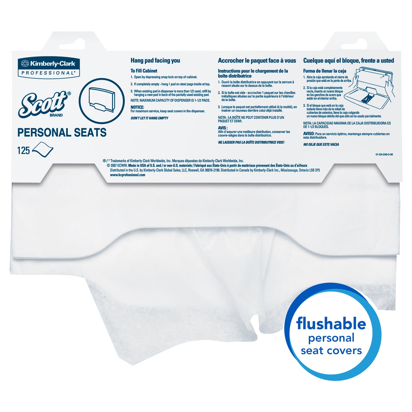 Scott® Recycled Fiber Content Toilet Seat Cover, White