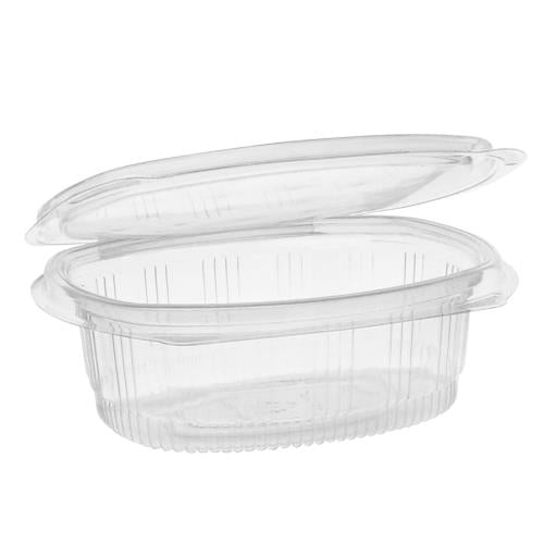 1 COMPARTMENT HINGED LID DELI CONTAINER, CLEAR, 4.92" x 5.87" x 2.48", 16 oz