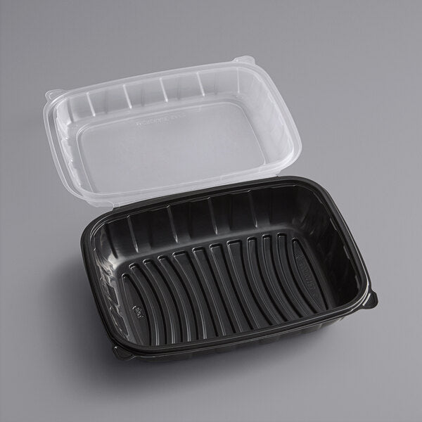 MICROWAVEABLE 1 COMPARTMENT, HINGED LID CONTAINER
