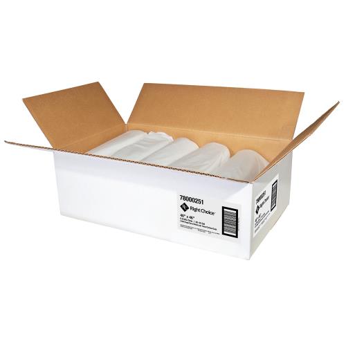 Right Choice™ LDPE 40/45-GAL CAN LINER ROLL, CLEAR, 40" x 46", 0.9 mil, 1//CS/100