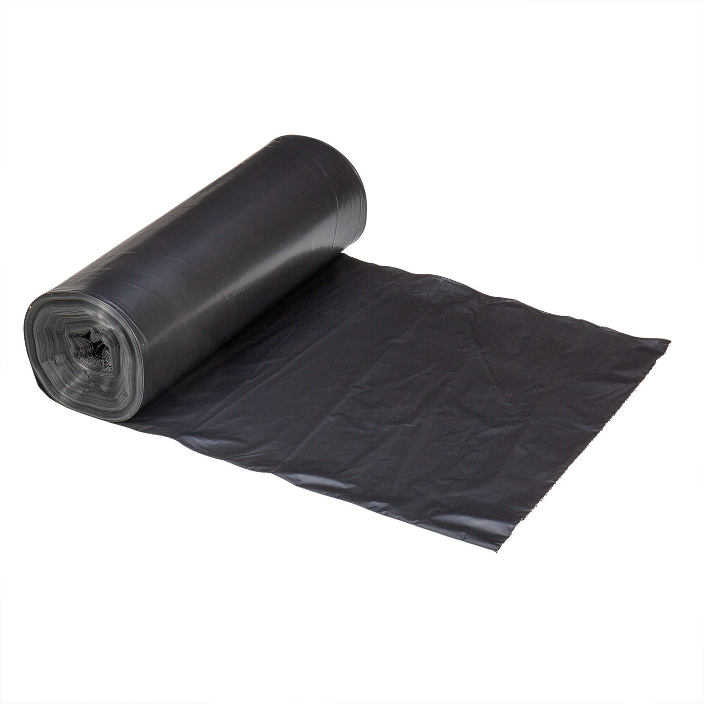 LDPE Can Liner Roll, Black, 56 Gal, 1.5 Mil, 43" x 48" 100/CS