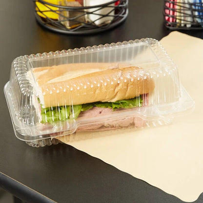 Clear Hinged Lid Plastic Container - 9" x 5" x 3" 250CASE