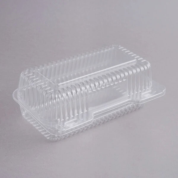 Clear Hinged Lid Plastic Container - 9" x 5" x 3" 250CASE