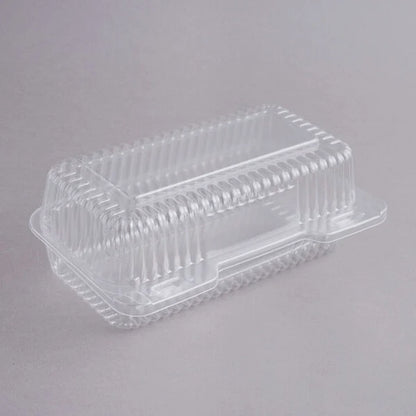 Clear Hinged Lid Plastic Container - 9" x 5" x 3" 250CASE