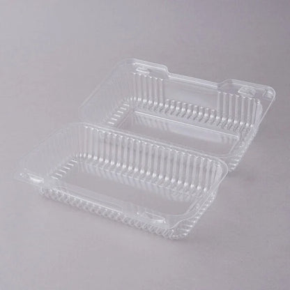 Clear Hinged Lid Plastic Container - 9" x 5" x 3" 250CASE