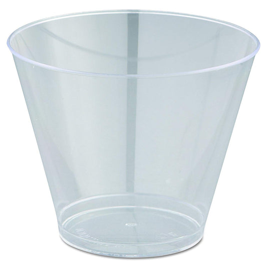 Cometware® Plastic Rigid Squat Tumbler, Clear, 9 oz