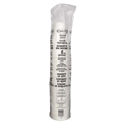 8J8 8 OZ STYRO CUP, WHITE, 1000/CS