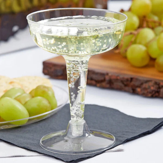 FINELINE 2-PIECE CHAMPAGNE GLASSES, 4oz, CLEAR, 120/CS