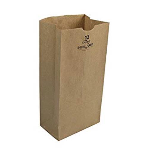 12# KRAFT GROCERY BAG, 7.06" x 4.5" x 13.75" 18412
