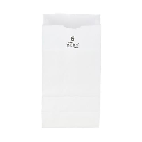 #6 WHITE PAPER GROCERY BAG 6" x 3.63" x 11.06"