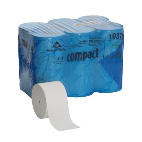 Compact Paper Toilet Tissue 4.05" x 3.85" White