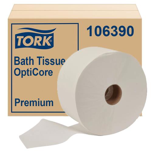 Tork OptiCore®  DUBL-SOFT MID-SIZE TOLET PAPER ROLL WHITE T11  106390
