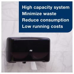 Tork® Tork Mini Twin Dispenser For Jumbo Roll Tissue, Black