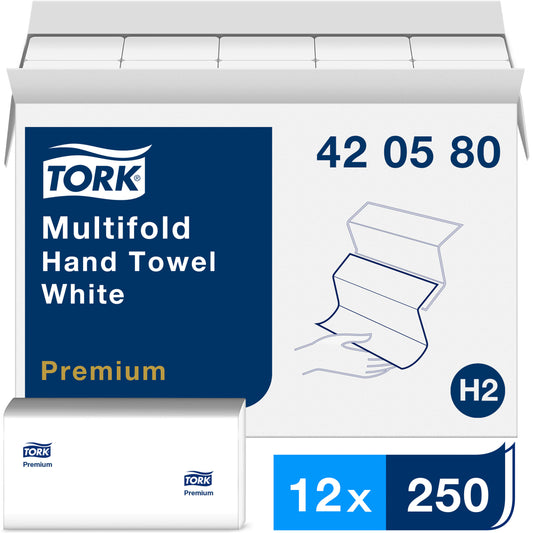 TORK MULTIFOLD HAND TOWEL WHITE H2