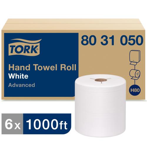 TORK HAND TOWEL ROLL WHITE ADVANCED H80