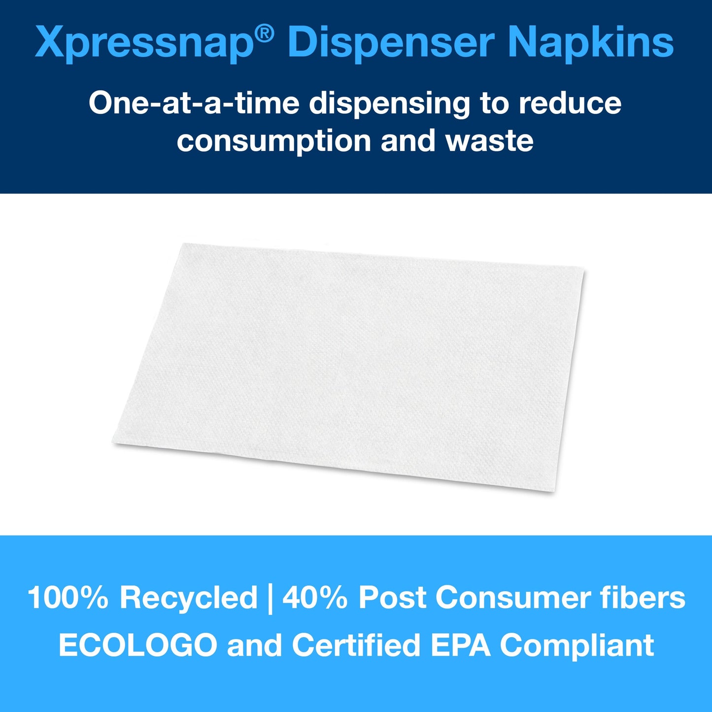 Tork® Xpressnap® Dispenser Napkin Quarter Fold, White, 13" x 8.5"