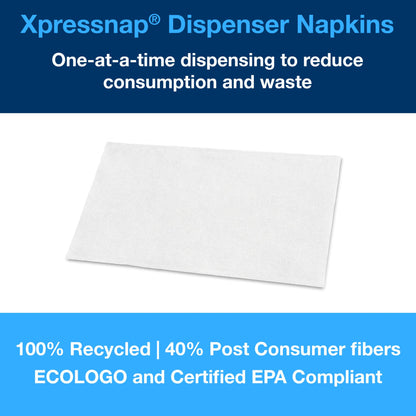 Tork® Xpressnap® Dispenser Napkin Quarter Fold, White, 13" x 8.5"