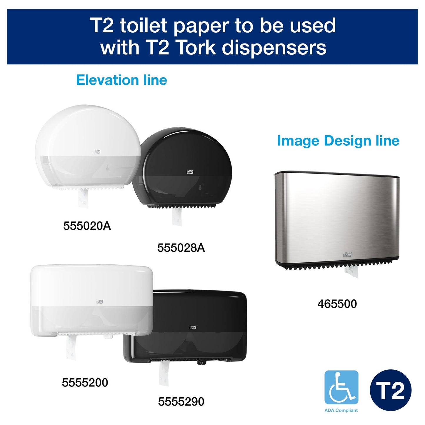 Tork® MINI JUMBO TOILET PAPER ROLL 2 PLY, WHITE