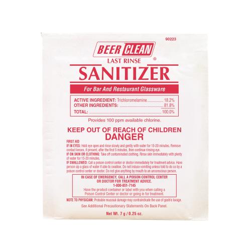Beer Clean® CHLORINE SANITIZER POWER POUCH, 0.25 oz