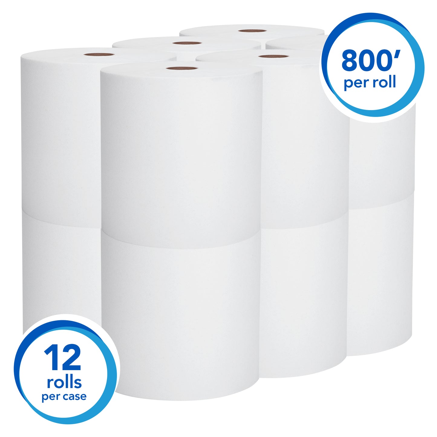 Scott® Essential Universal Hard Roll Towel, 1-Ply, White, 800', 12 Rolls/Case