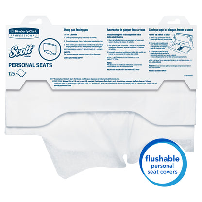 Scott® Recycled Fiber Content Toilet Seat Cover, White