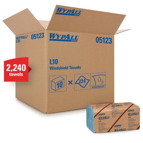 Wypall® L10 Towels, Blue 9.3"X10.25" 2-Ply Banded