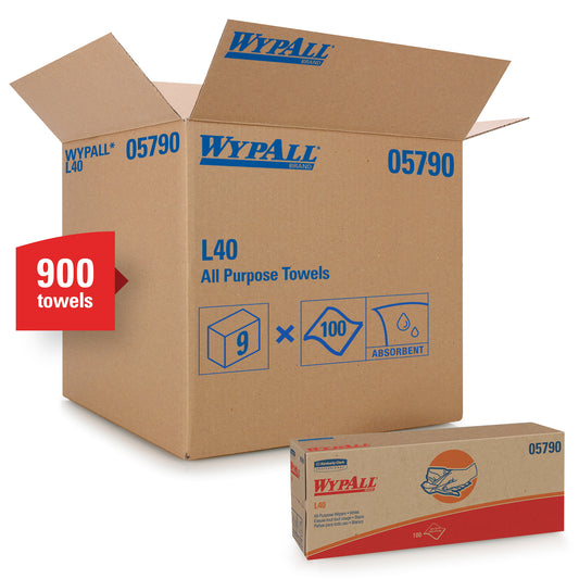 Wypall®L40 Double Re-Creped Absorbent Towels, Pop-Up Box White, 1/Cs/ 900