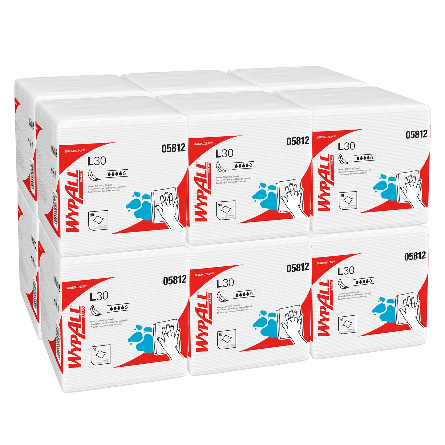 WypAll® Cloth L30 Economizer Wipe, White, 12/90