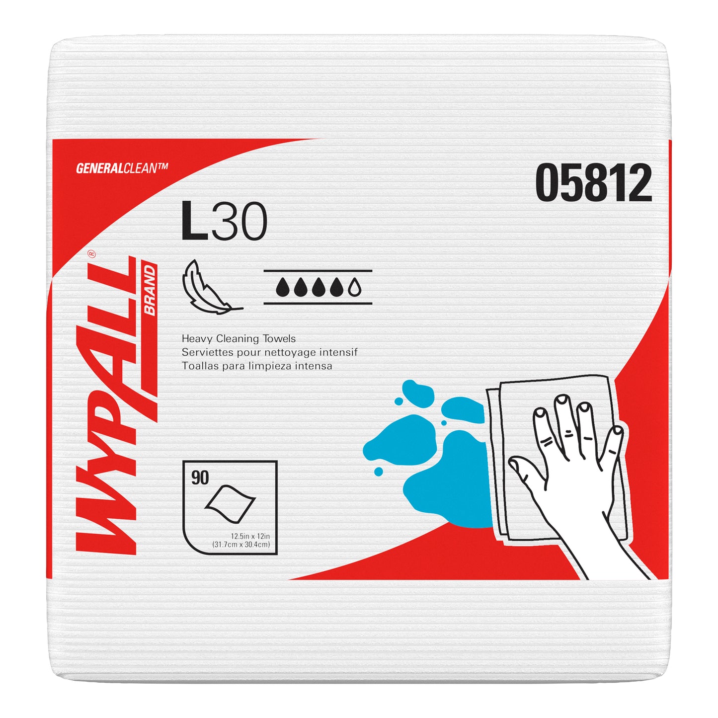 WypAll® Cloth L30 Economizer Wipe, White, 12/90