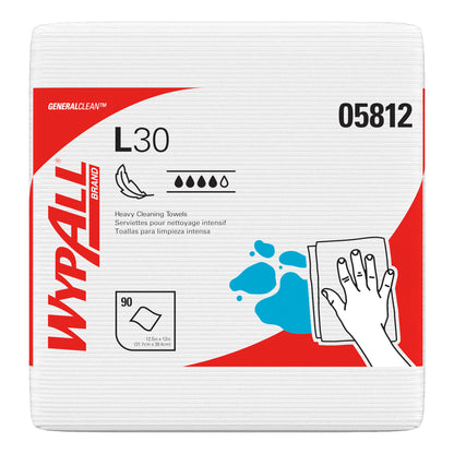 WypAll® Cloth L30 Economizer Wipe, White, 12/90