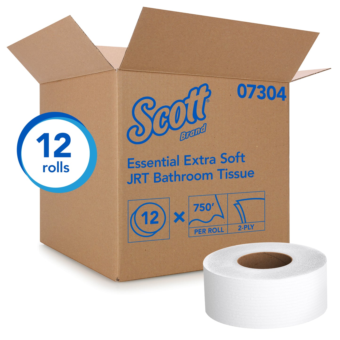Scott® Cotton Jumbo Toilet Tissue Roll, Extra Soft, White, 1/CS/12