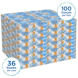 Kleenex® Paper Facial Tissue , Flat Box 36/100