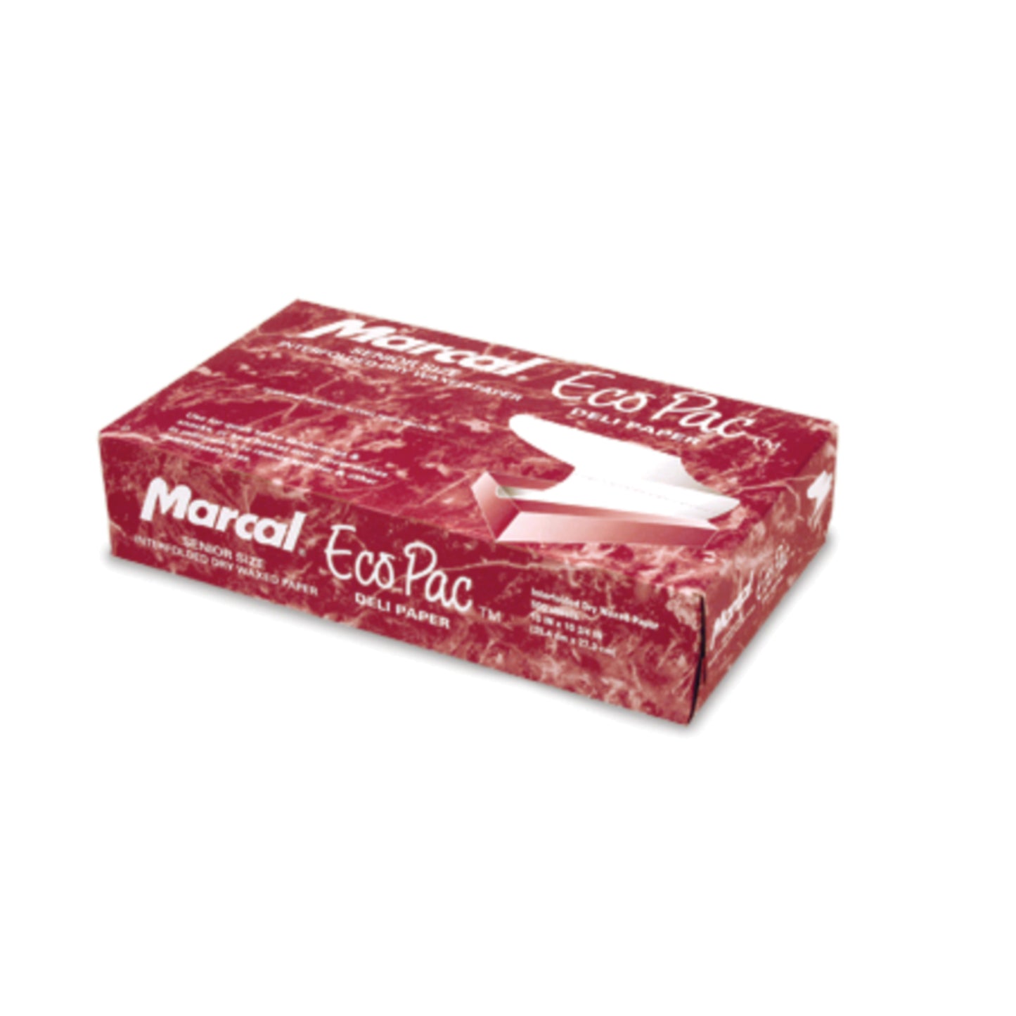 Marcal® EcoPac™ Jumbo Interfolded Dry Wax Deli Paper, White, 15" x 10.75"