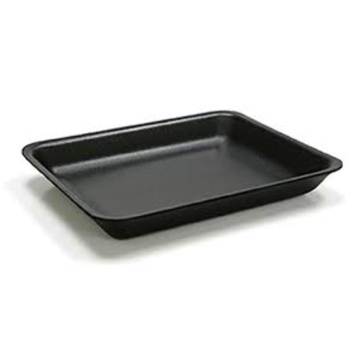 #2 FOAM MEAT TRAY, BLACK, 8" x 5.75" x .75"
