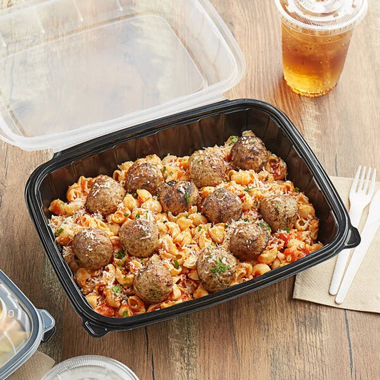 MICROWAVEABLE 1 COMPARTMENT, HINGED LID CONTAINER
