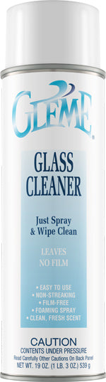 AEROSOL FRESH SCENT GLEME FOAM GLASS CLEANER. CLEAR, 19 oz