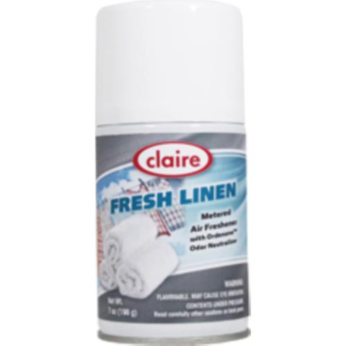 CLAIRE FRESH LINEN METERED AIR FRESHENER AEROSOL, 6.6OZ, 12/CS