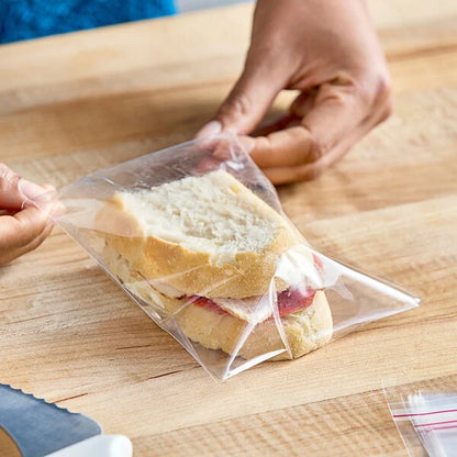 CLEAR COOKIE BAG, PLASTIC LIP AND TAPE RESEALABLE, 1000/CS