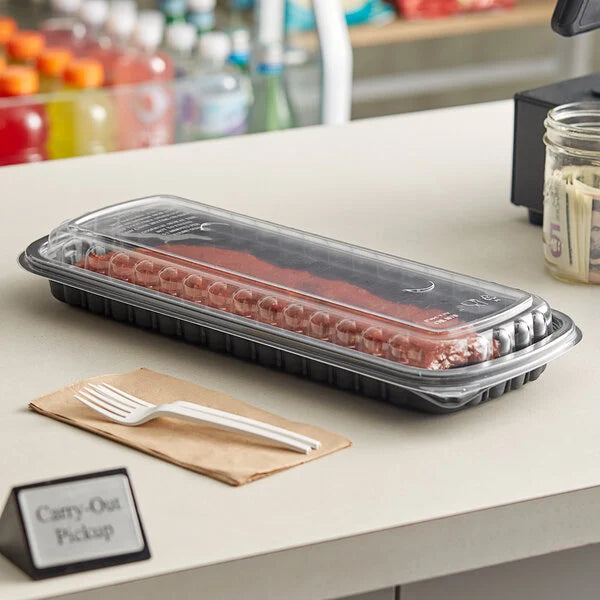 FULL SLAB RIB CONTAINER W/FOG GUARD, BLACK/CLEAR, 16.6" x 7.31" x 2.31"