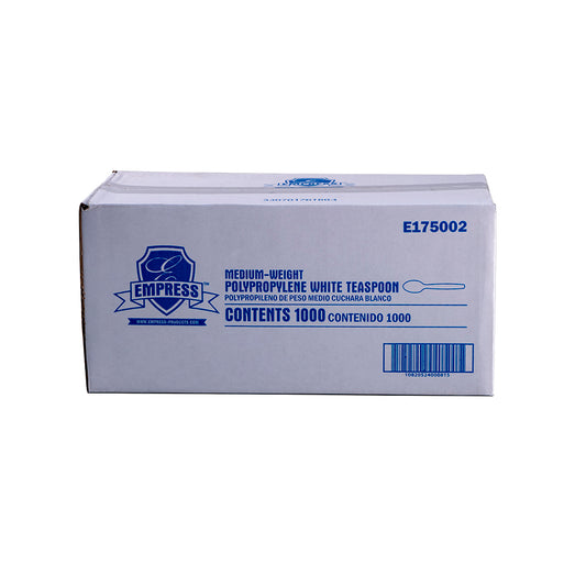 Empress MEDIUM WEIGHT SPOON, POLYPROPYLENE, WHITE, 1000/CS