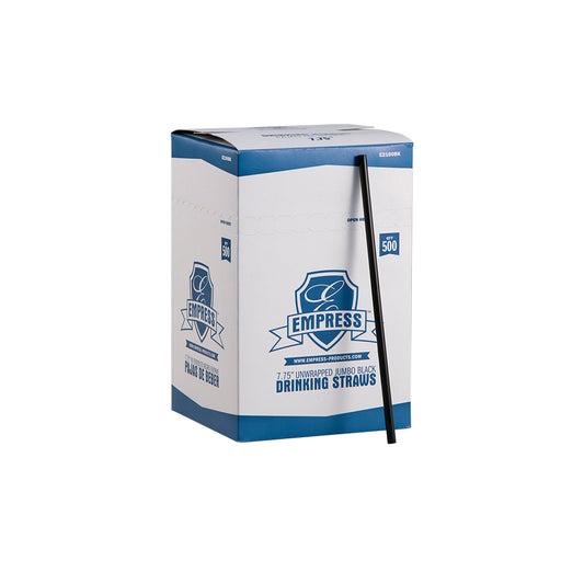 JUMBO UNWRAPPED STRAW, BLACK, 7.75", 5000/CS