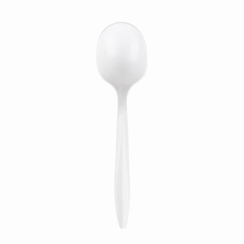 Prime Source® POLYPROPYLENE MEDIUM WEIGHT SOUPSPOON, WHITE, 3"