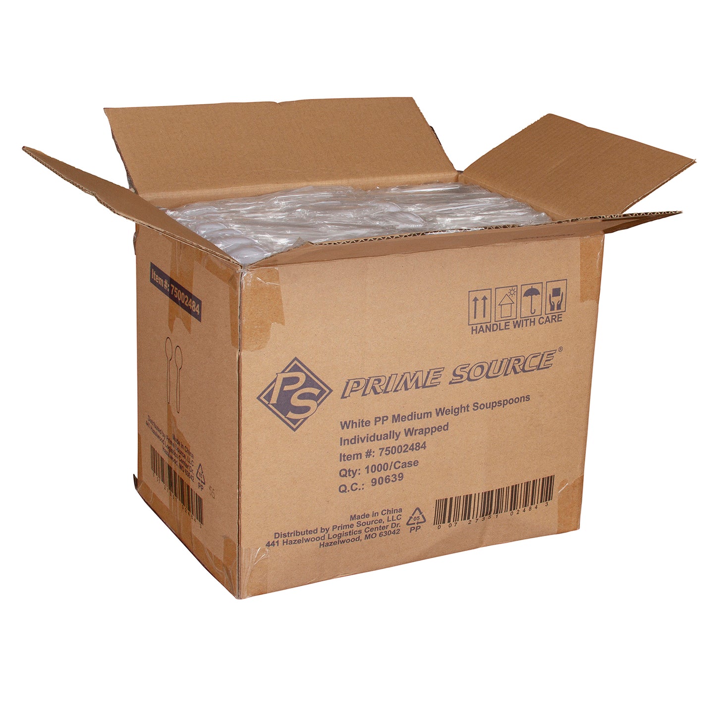 Prime Source® POLYPROPYLENE MEDIUM WEIGHT SOUPSPOON, WHITE, 3"