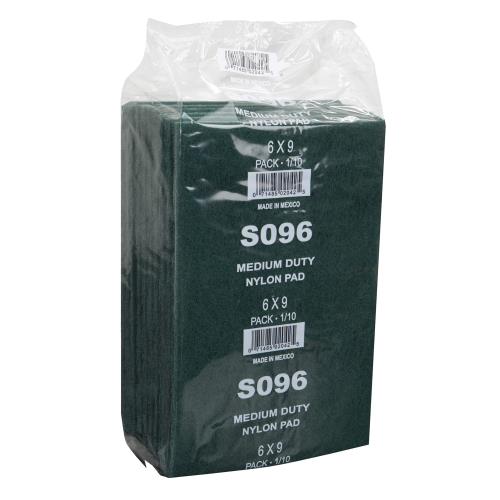 SCOURING PAD, MEDIUM DUTY, GREEN, 6" x 9"