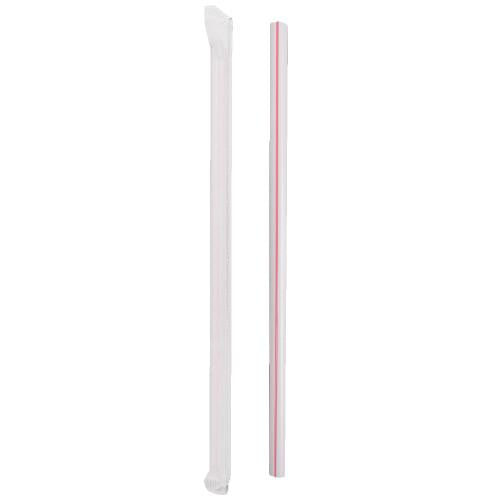 Prime Source® GIANT WRAPPED STRAW, WHITE/RED, 7.75", 1/CS/7200
