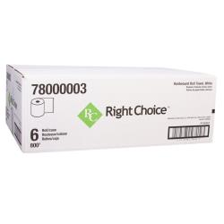 Right Choice™ Paper Hardwound Roll Towel 1-Ply, White, 7.87" x 800'